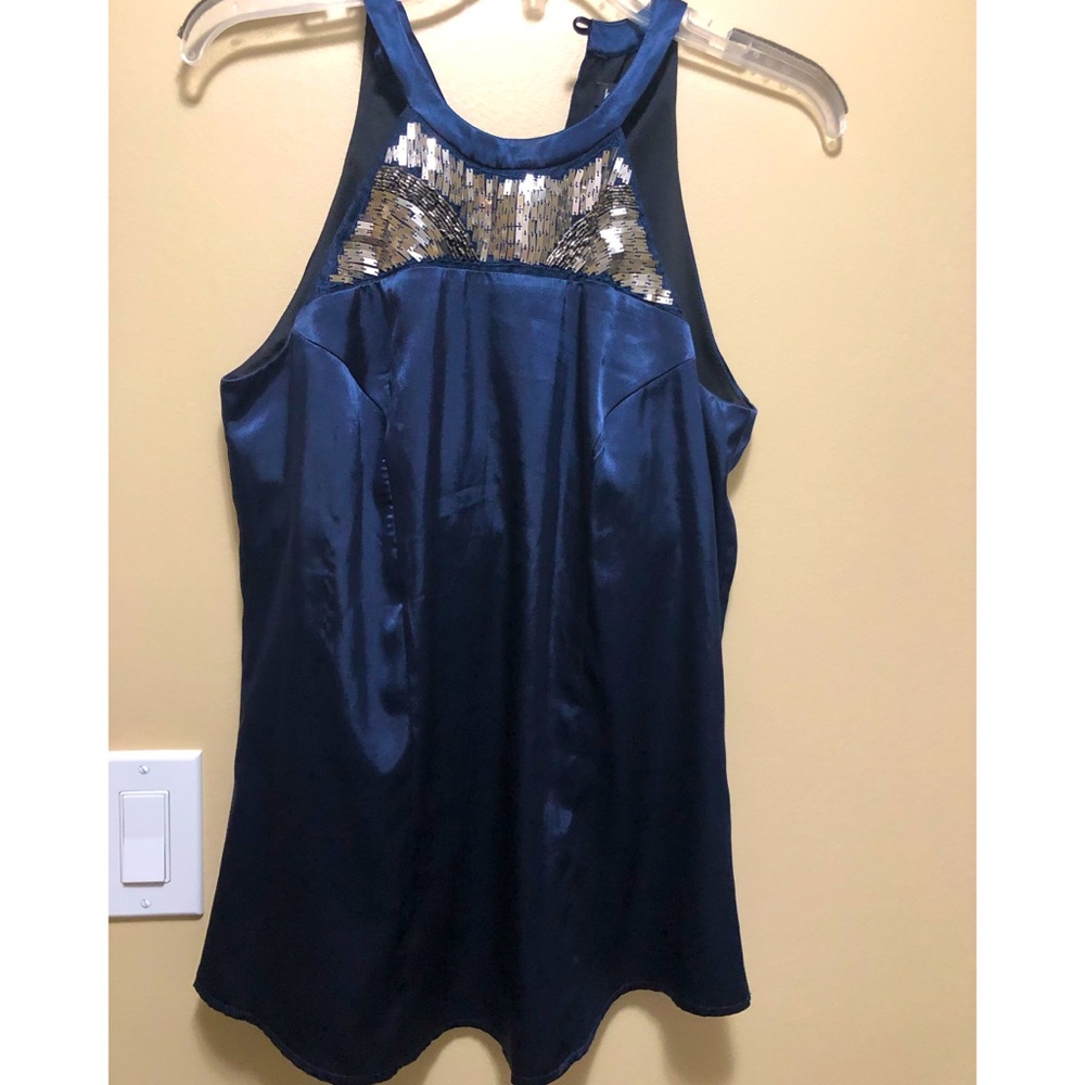 Silk blue halter top